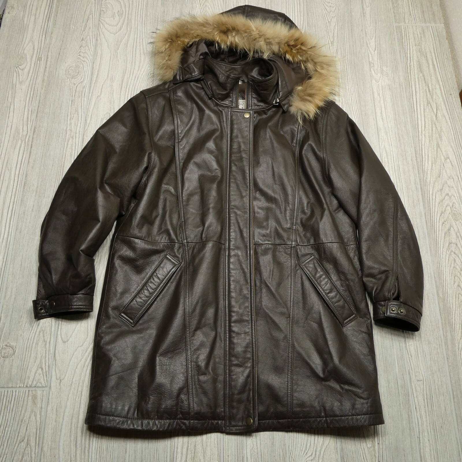 Field Gear FG Leather Jacket Adult Medium Brown Hoode… Gem