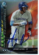 Anthony Alford Toronto Blue Jays 2017 Bowman Top 100 Signed Card