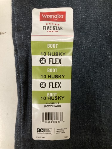 New Wrangler Boys Jeans Five Star Premium Boot Flex Size 10 Husky - Picture 3 of 4