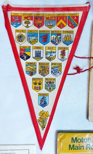 Job Lot Of 1950s Vintage WALES Road Maps, Guides & A Welsh Counties Penant Flag. - Picture 10 of 21