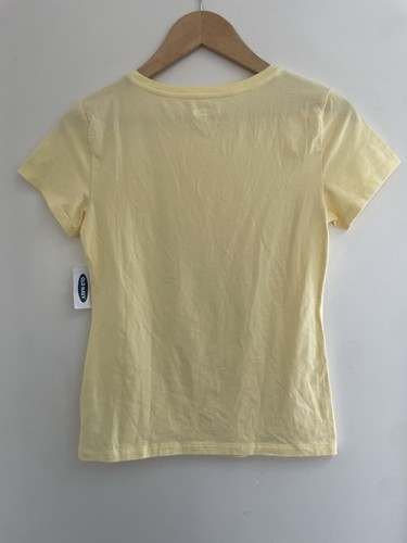 Old Navy Women's Solid Yellow Slim Fit Cotton Blend Fitted Short Sleeve Shirt S - Picture 3 of 3