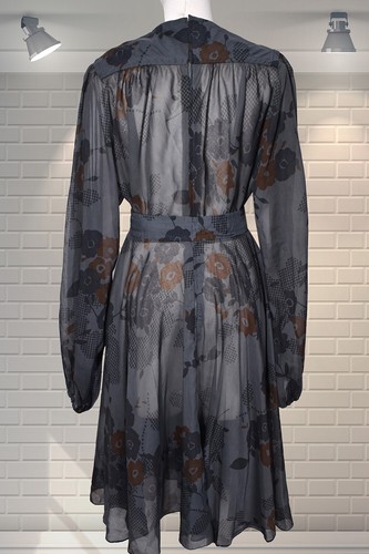 Stunning Vintage 1970s SHEER Midi Dress - JEAN VARON - U.K 8 - Picture 4 of 10