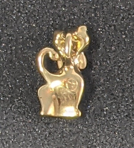 Gato sentado oro amarillo 14K con arco 3D colgante hueco Milor Italia - Imagen 3 de 3