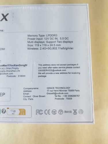UXX Mini PC Model N3350 64GB Storage 6GB Memory New Sealed Grey - Picture 6 of 10