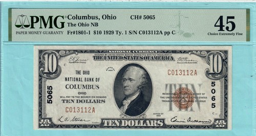 Columbus OHIO Ch5065 CompleteSet: $5/$10/$20 1929-1  Ohio Nat'l Bank Nice EF(TPG - Picture 6 of 14