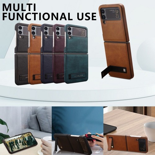 Coque Etui Antichoc Support Cuir Pour Samsung Galaxy Z Flip6 Flip5 Flip4 3 Case - Photo 1 sur 15