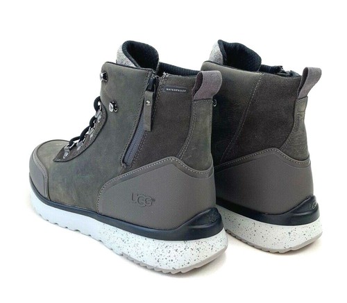 Ugg Caulder wasserdicht Leder Wolle Vliesfutter Herren dunkelgrau Stiefel 1094410 - Bild 9 von 12