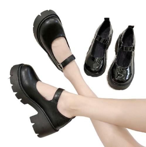 Womens Gothic Punk Heels Platform Chunky Round Toe Buckle Mary Jane Shoes Lolita - Bild 1 von 14