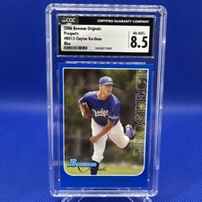 2006 CLAYTON KERSHAW Bowman Originals Rookie (RC) Blue Variant /249 BO13 CGC 8.5
