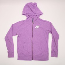 Nike Jacket Girls Large Purple Full Zip Long Sleeve Hooded Casual Youth