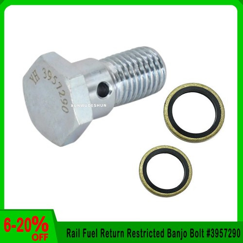 For Cummins Dodge 24V Common Rail Fuel Return Restricted Banjo Bolt #3957290 NEW - Foto 3 di 3