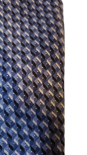 Corbata de lujo Arrow azul marino blanco corbata geométrica clásica negocios iglesia trabajo - Imagen 3 de 13