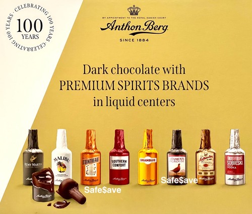Anthon Berg Dark Chocolate Liqueur Liquor Bottles 64 cnt 2.2 lbs EXPED SHIPPING! - Picture 2 of 5
