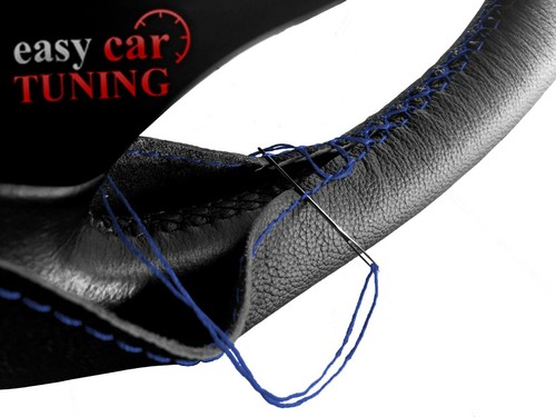 Für Suzuki Alto 2004-2014 schwarz Echtleder Lenkradbezug blau - Bild 3 von 7
