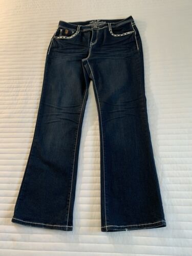 Sexy Couture Women’s Jeans, Size 15, Blue Denim, Flared Leg, Inseam 31 In, Bling - Picture 1 of 7