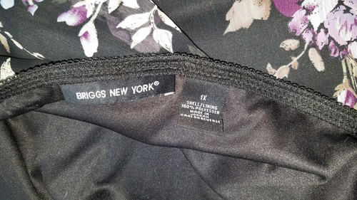 Falda Briggs New York Mujer Talla 1X Floral Pull On Doble Volante Negra Púrpura - Imagen 5 de 19