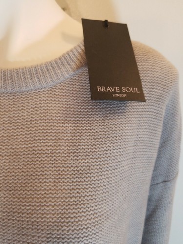 Suéter tejido gris Brave Soul London para mujer talla mediana NUEVO - Imagen 3 de 9