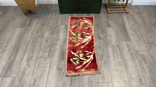 Alfombra de corredor pequeña, alfombra turca pequeña, alfombra antigua, felpudo, 1,4 x 3,9 pies - Imagen 3 de 9
