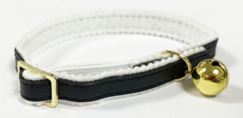 Cat / Kitten Leather Pet Collar with Safety Elastic & Bell - Multiple Colours - Picture 7 of 12