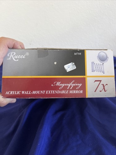 Magnifying Wall Mount Extendable Mirror 7.5” 7x Magnifying Extends To 21” RUCCI - Picture 5 of 8