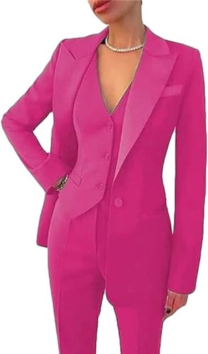Women's 3 Piece Office Work Suit Blazer Vest Pants Business Outfits Pants Suit - Picture 10 of 31