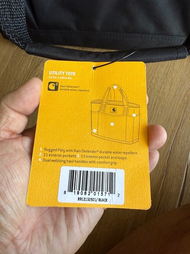 Borsa Carhartt Utility nera 13,5" x 10" x 8" WD-40 logo ricamato NUOVA con etichette - Foto 8 di 8
