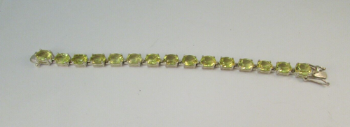 HAN 925 Sterling Silver Yellow Oval Citrine Tennis Bracelet 7 1/2" - Picture 2 of 10