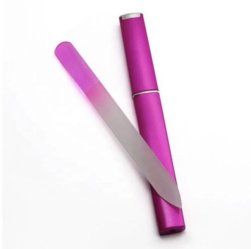 LARGE CRYSTAL GLASS NAIL FILE WITH HARD CARRY CASE / XMAS STOCKING FILLER UK - Picture 3 of 8