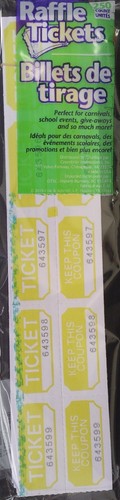 DOUBLE STUB RAFFLE TICKETS Prefolded 250 Tickets/Pack, SELECT: Color - Picture 7 of 7