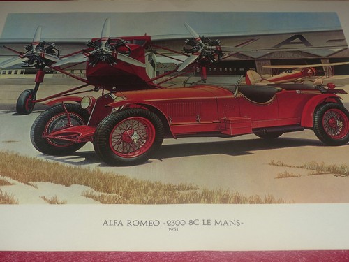 Automobile 'Alfa Romeo 2300 1931' Litho Offset Color Ca 1980 59X44 Cm Paul Bracq - Picture 2 of 9