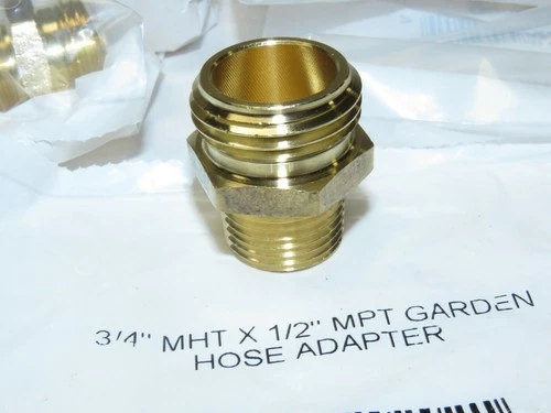 7X Jones Stephens  G20002 Lead Free 3/4" x 1/2"  Brass Garden Fitting Male Hose - Picture 4 of 4