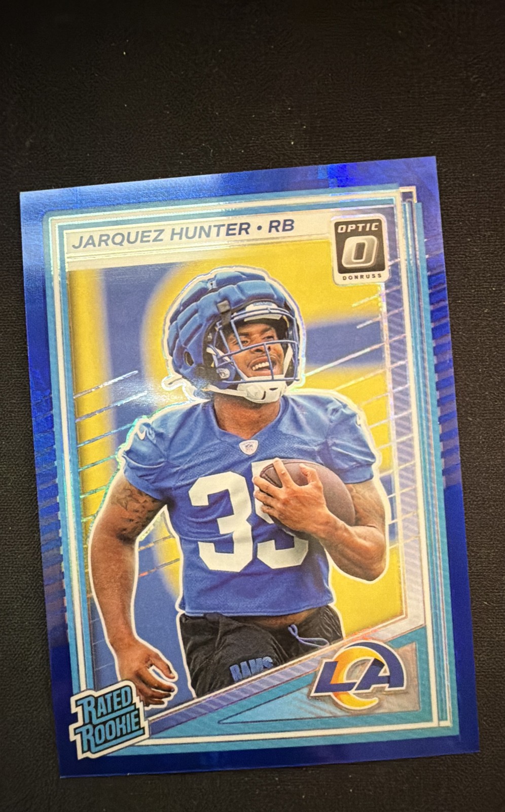 2025 Panini Donruss Optic - Rated Rookie Jarquez Hunter #292 Blue Hyper Prizm...