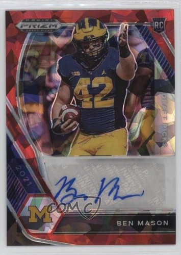 2021 Panini Prizm Draft Picks Red Ice Ben Mason #DPA-BMA Rookie Auto RC
