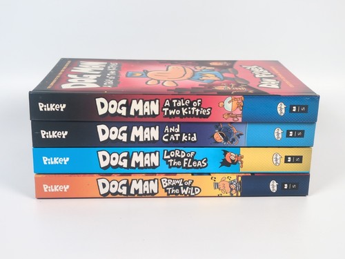 Dog Man Books Lot of 4 Hardcover Dav Pilkey Graphic Novel Set Series 3 4 5 6 - Picture 1 of 7