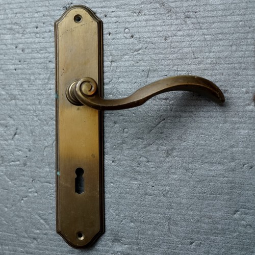 Antiguo juego de pulsadores de latón bronce juego de puerta interior juego de puerta de habitación herraje - Imagen 2 de 7