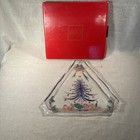 Mikasa Triangle Glass Christmas Tree Tinted Holiday Seasonal Serving tray