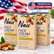 3 PACK Nair Hair Remover Moisturizing Face Cream with Sweet Almond Oil 2 oz
