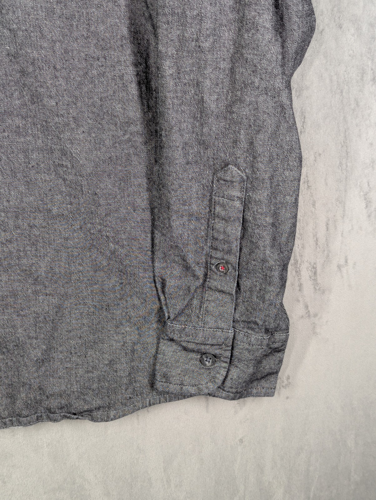 Wrangler Flex For Comfort Lightweight Denim Shirt Sz Large Cotton Stretch Grey image 3