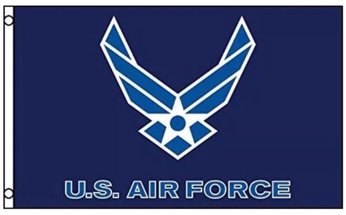 US Air Force Flagge New Style Flügel Logo 3x5 ft USAF weiß auf blau Veteran Active