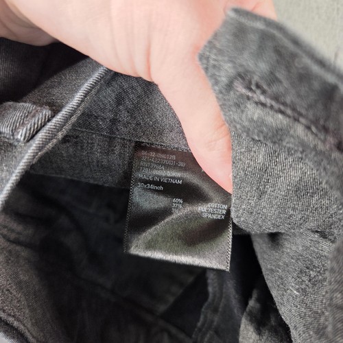 Chino Pants Mens 30x34 Charcoal Gray Slim Straight Stretch Flat Front - Picture 3 of 9