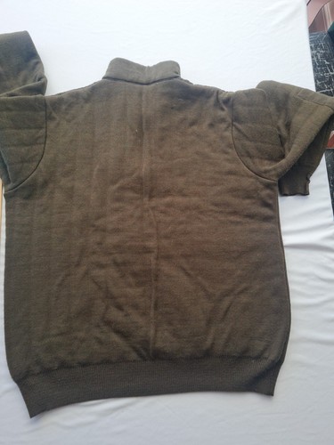 Schwerer Herren Stepp Pullover Steppstrick Größe XL Langarm Reißverschluss Ausschnitt Grün 30945 - Bild 13 von 14