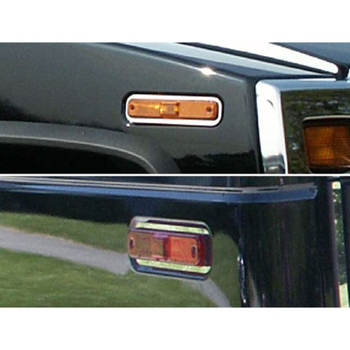 Stainless Marker Light Accent Trim fit for 2003-2007 Hummer H2 - LUXFX2039 - Picture 3 of 4