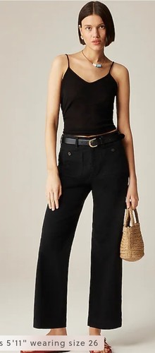 Nwt J. Crew Tall Slim Wide Leg Chino Pants Size T26 Navy $98 BY638 - Picture 5 of 6