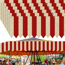 Pcs Creepy Carnival Tent Circus Carnival Hanging Decorations Banner Red White 6