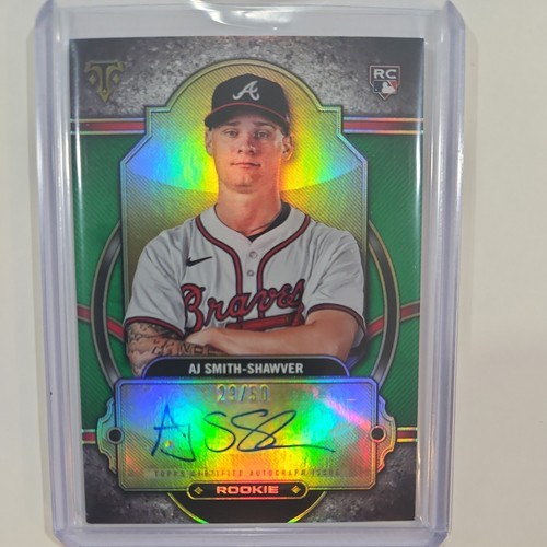 2024 Topps Triple Threads -Rookie Autographs AJ Smith-Shawver #RA-AS Emerald /50