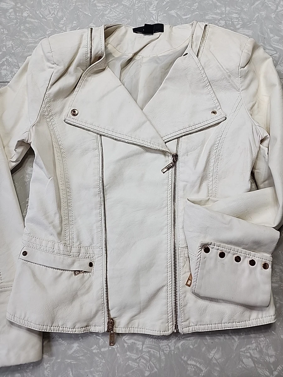 FOREVER 21 Faux Leather Outer Shell White Coats, Jackets & Vests