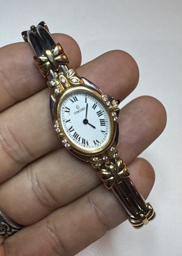 Concord Papillon zweifarbiges römisches Zifferblatt & 18k Diamant-Lünette $6500 Einzelhandel neu Batt - Bild 2 von 16