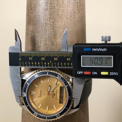 Vtg Seiko SQ Men H601-8089 Alarm Leather Quartz Analog Digital