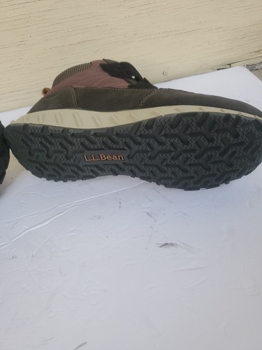 LL Bean Snow Sneaker 5 Mens Brown Suede Front Zip Insulated Winter Boots9.5 Wide - Picture 8 of 10