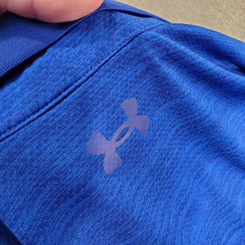 Under Armour The Playoff Polo Shirt Mens Large Blue Performance Stretch Heather - Picture 8 of 10